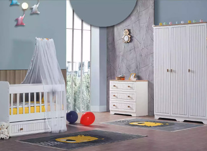 Baby Complete room Wardrobe Bed Childrens room Infant Chest of drawers 3pcs.